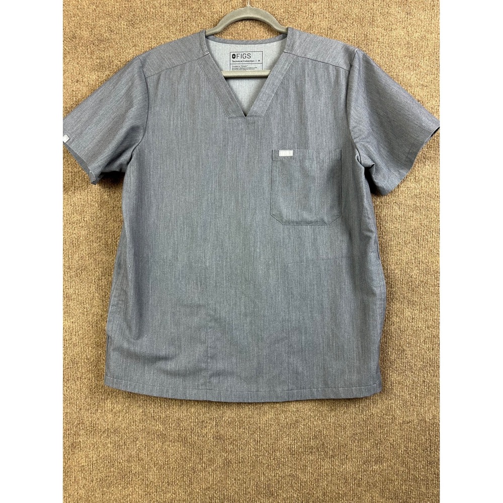 FIGS Technical Collection Gray Scrub Top Size M Medical Doctor Nurse